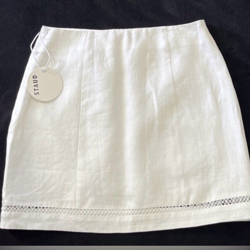 Staud White Mini Skirt NWT size 6